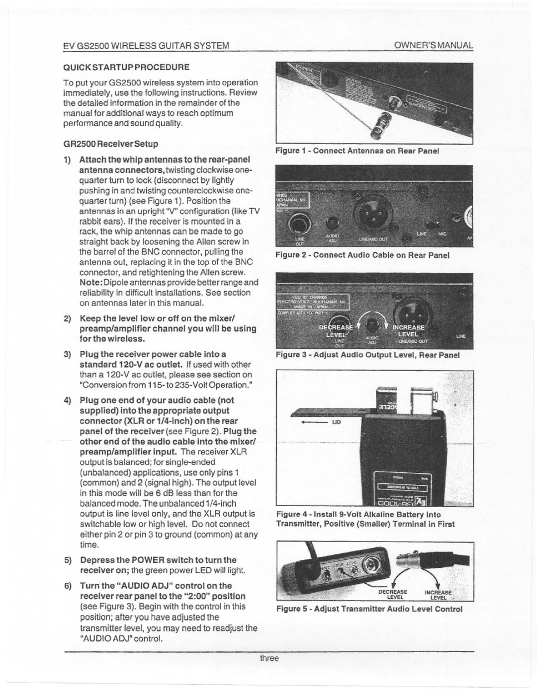 Electro-Voice GS2500 manual 