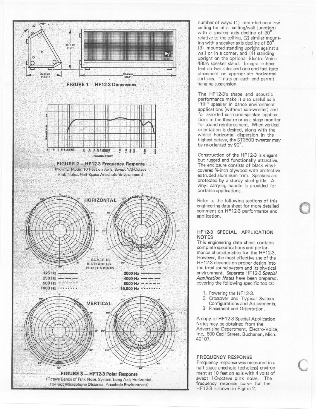 Electro-Voice HF12-3 manual 