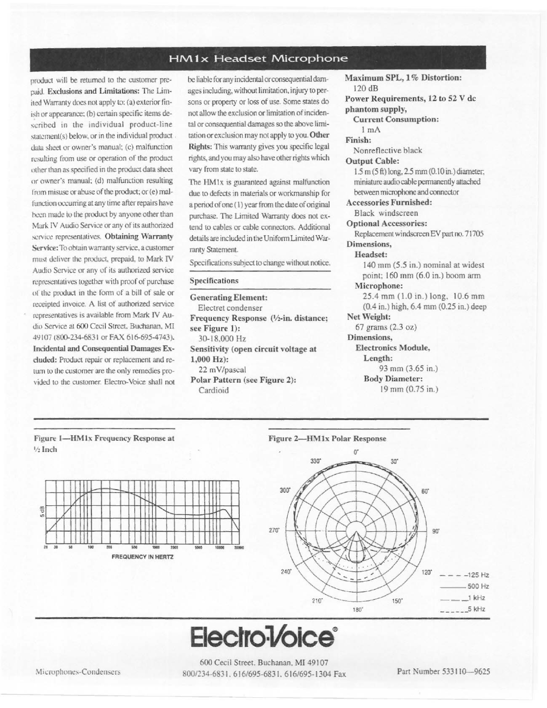 Electro-Voice HM1x manual 