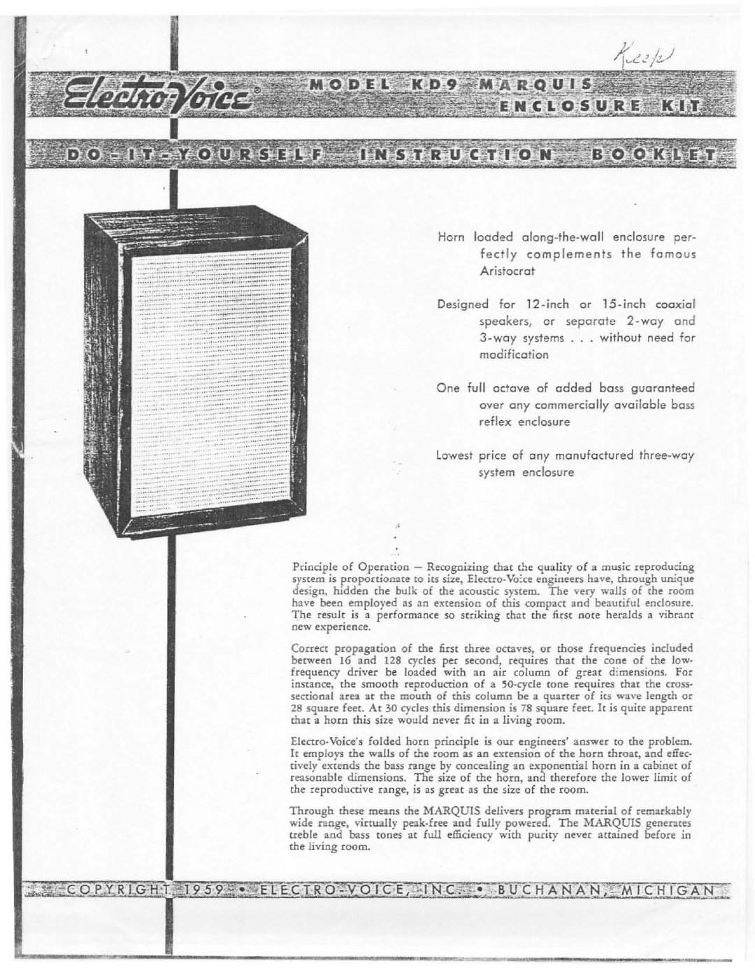 Electro-Voice KD9 manual 