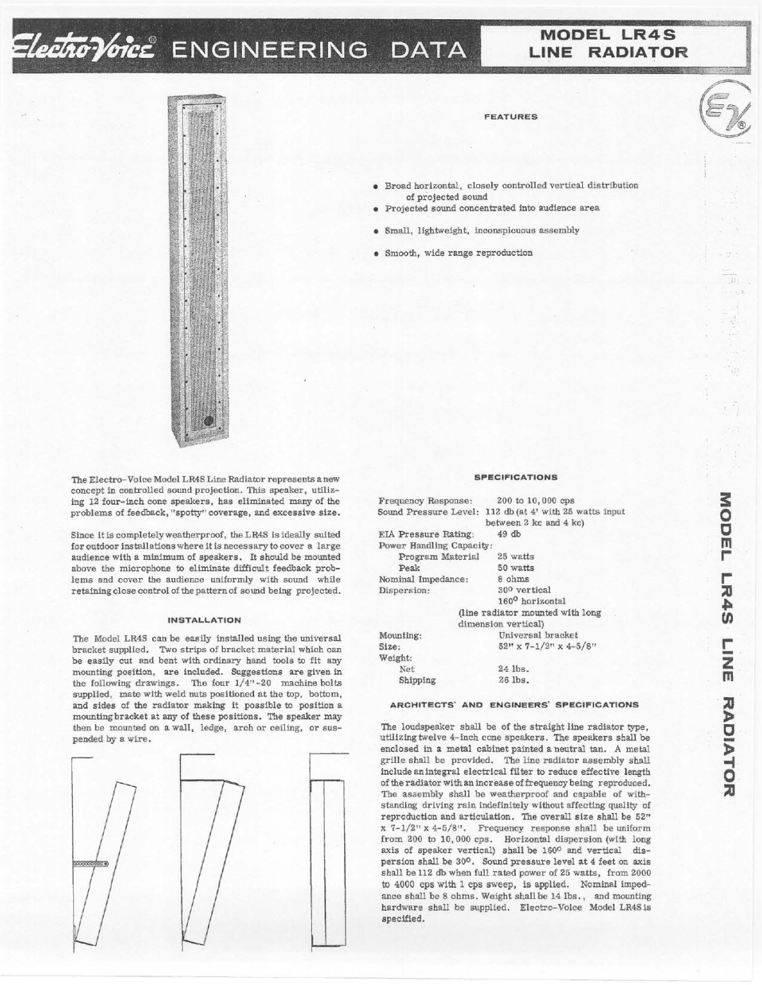 Electro-Voice LR4S manual 