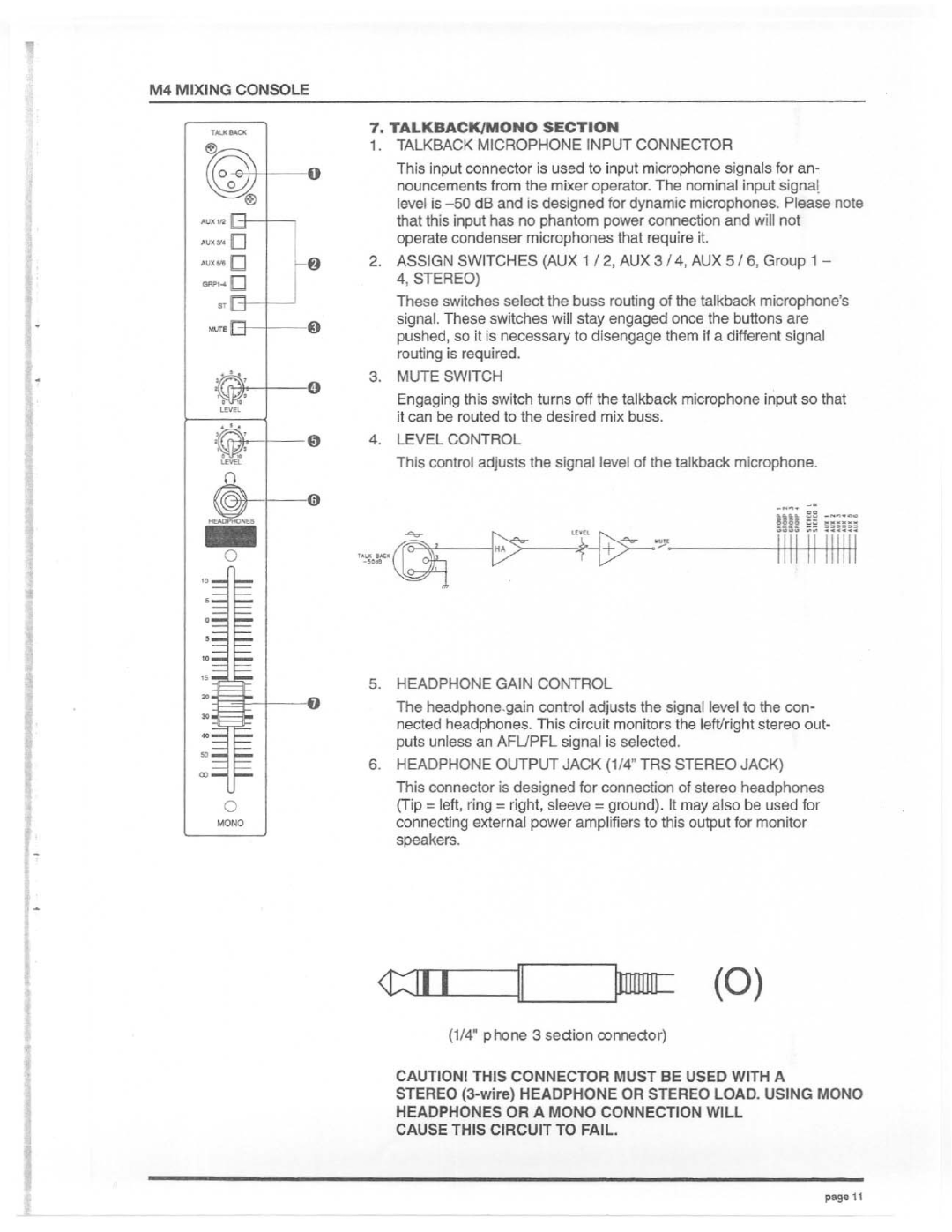 Electro-Voice M4 manual 