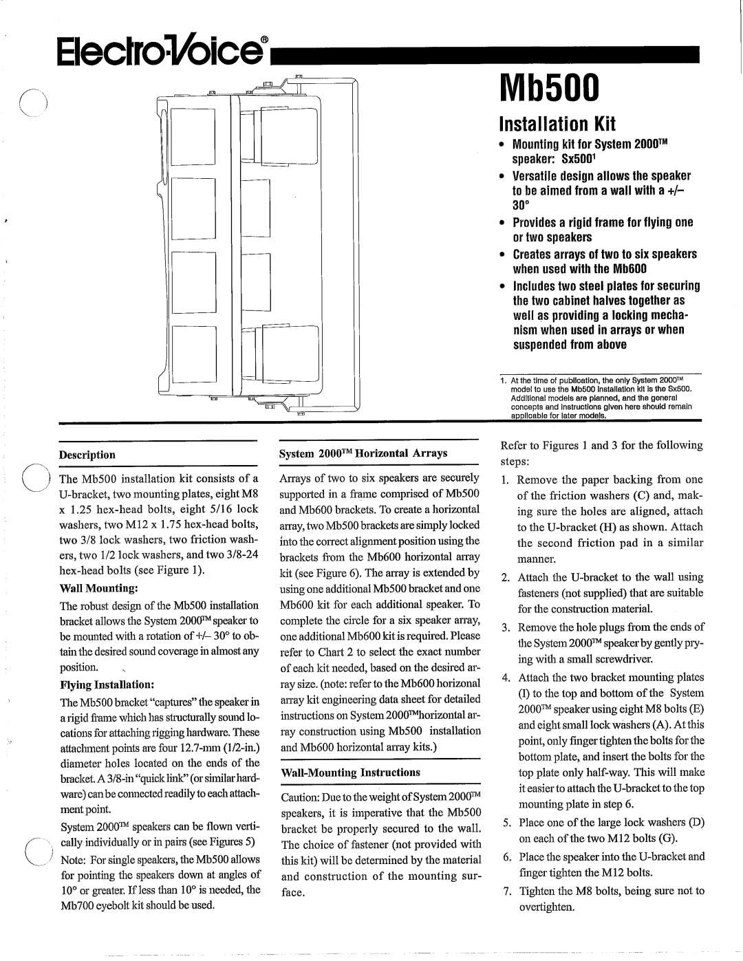 Electro-Voice MB500 manual 
