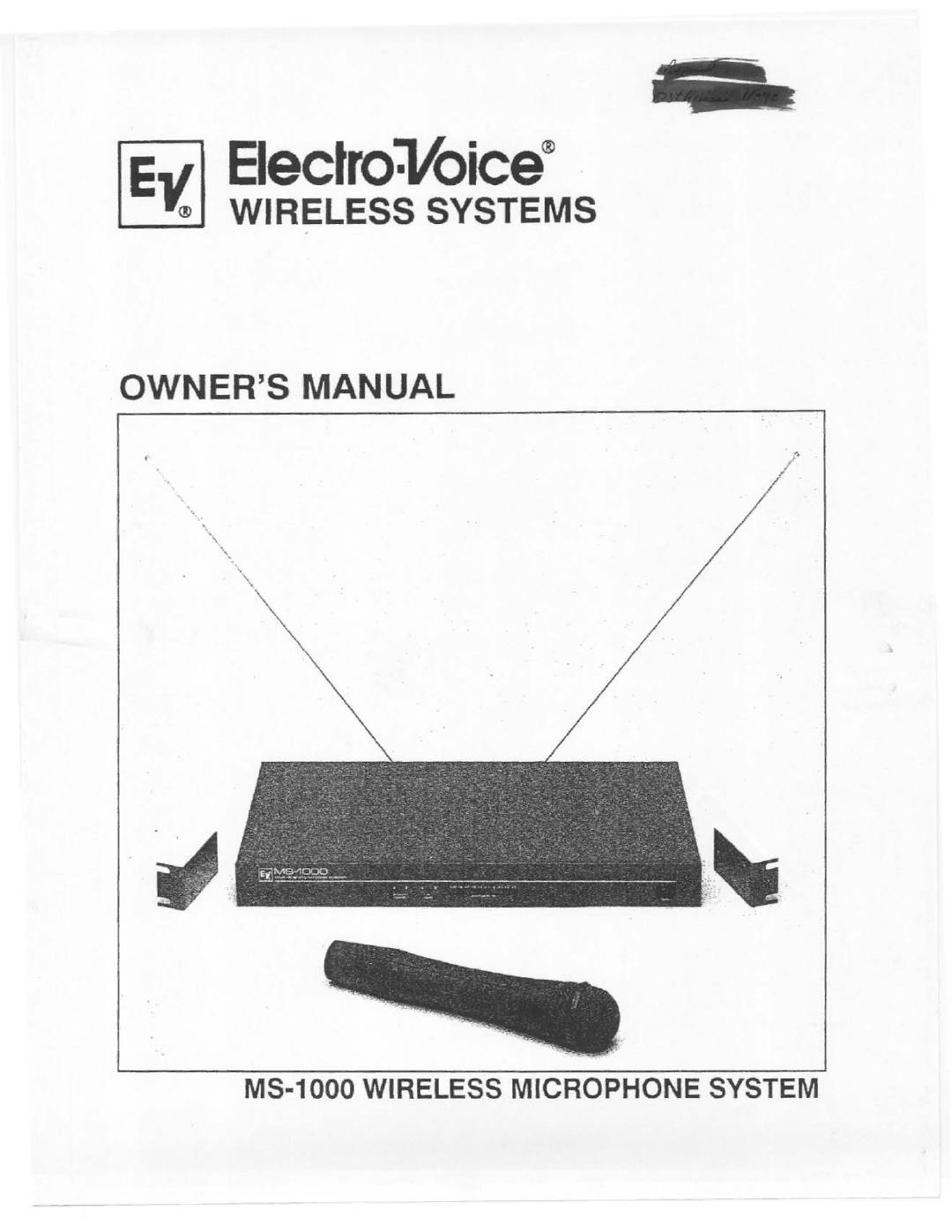 Electro-Voice MS-1000 manual 