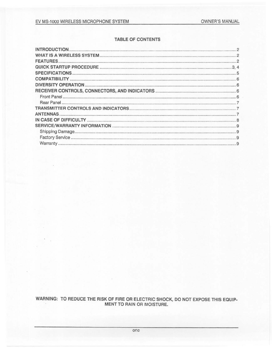 Electro-Voice MS-1000 manual 