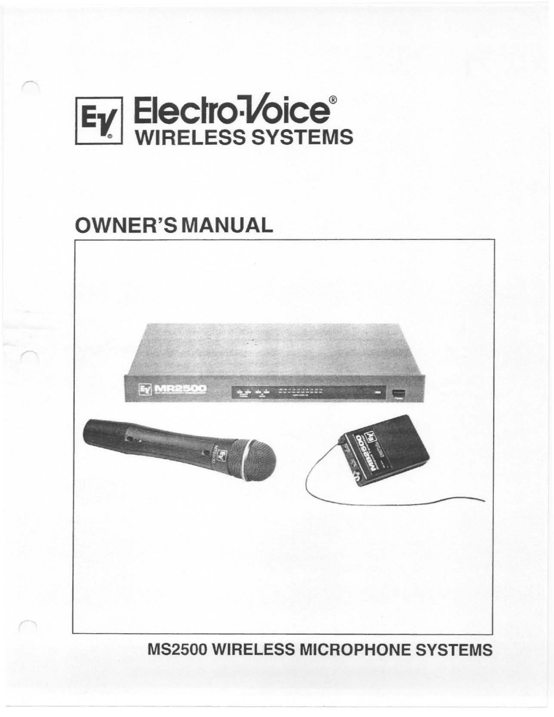 Electro-Voice MS2500 manual 