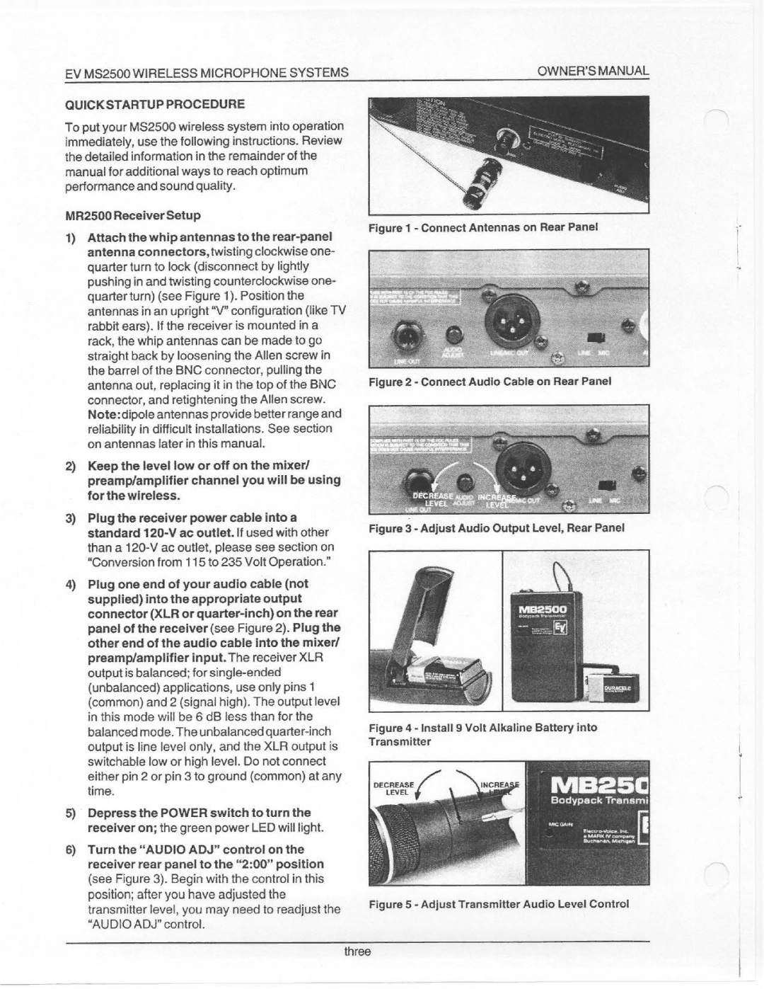 Electro-Voice MS2500 manual 