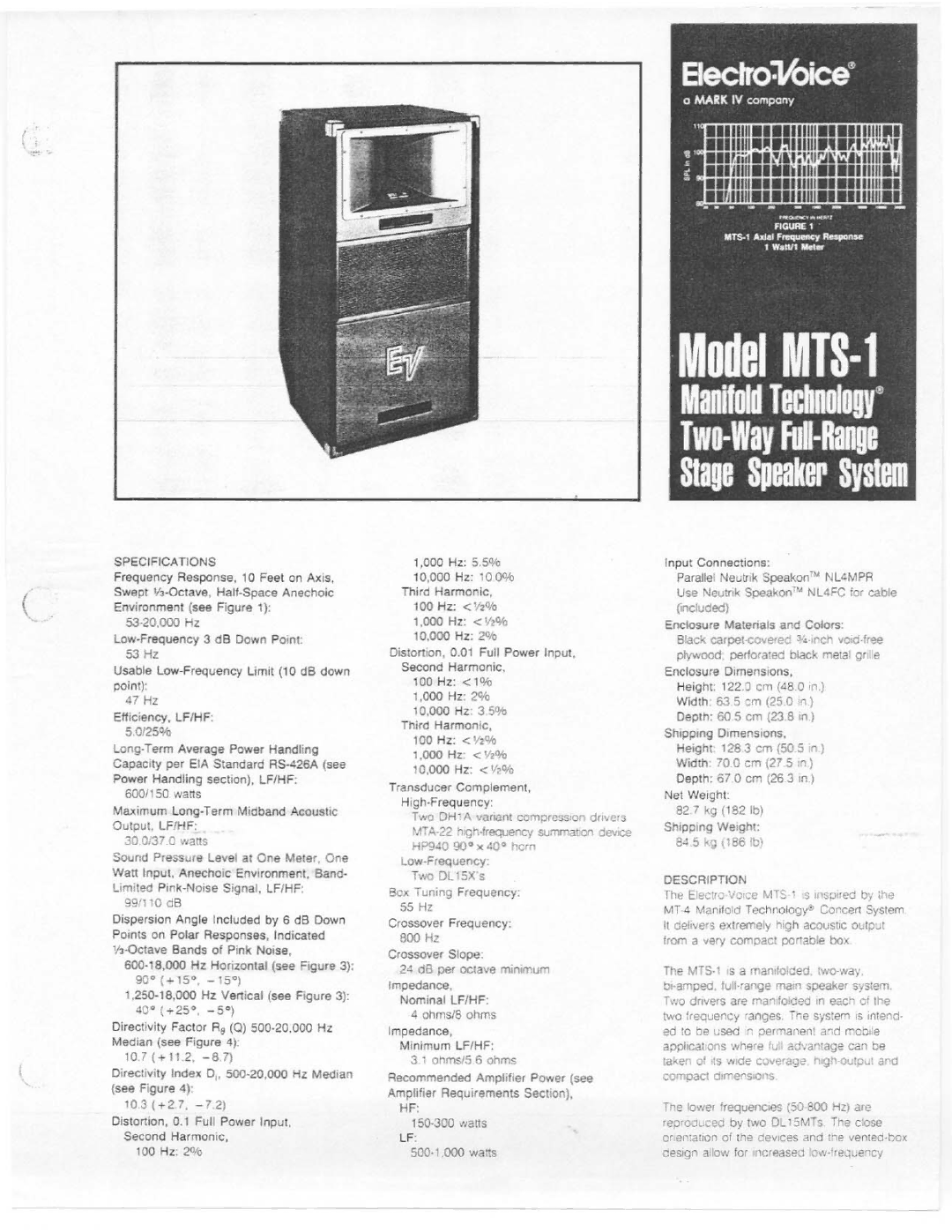 Electro-Voice MTS-1 manual 