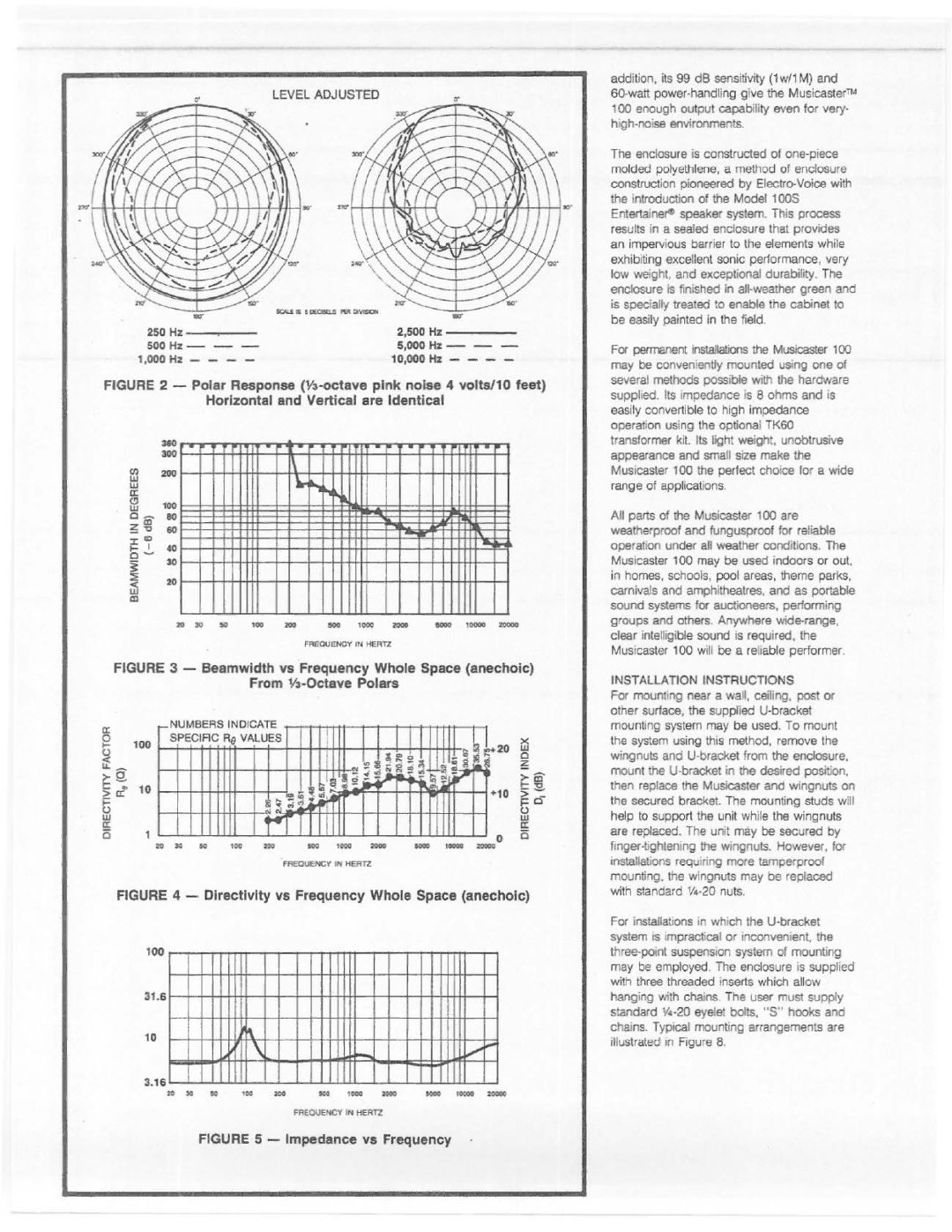 Electro-Voice Musicaster 100 manual 