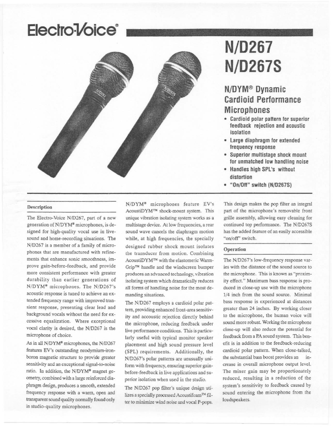 Electro-Voice N/D267S manual 