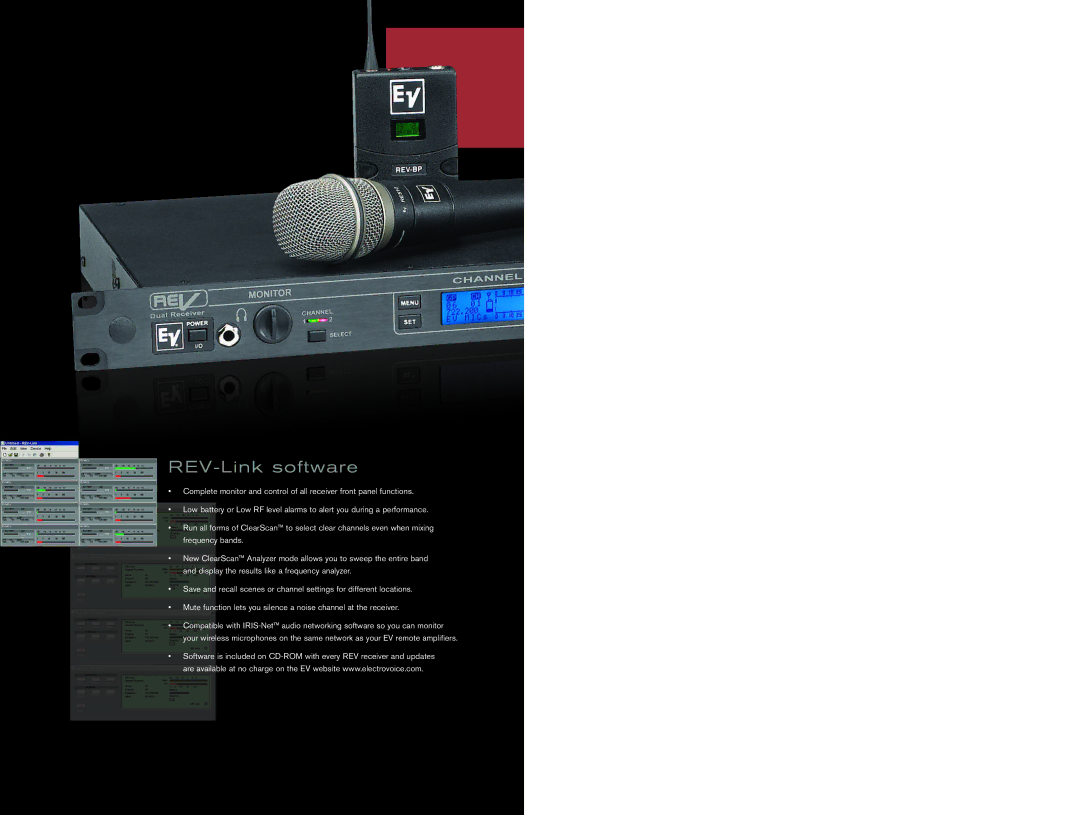 Electro-Voice N/DYM 967, N/DYM 767a specifications REV-Link software 