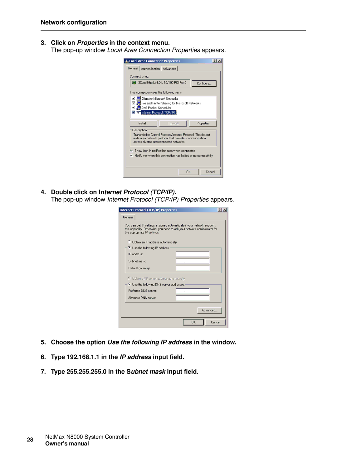 Electro-Voice NetMax N8000 owner manual Double click on Internet Protocol TCP/IP 