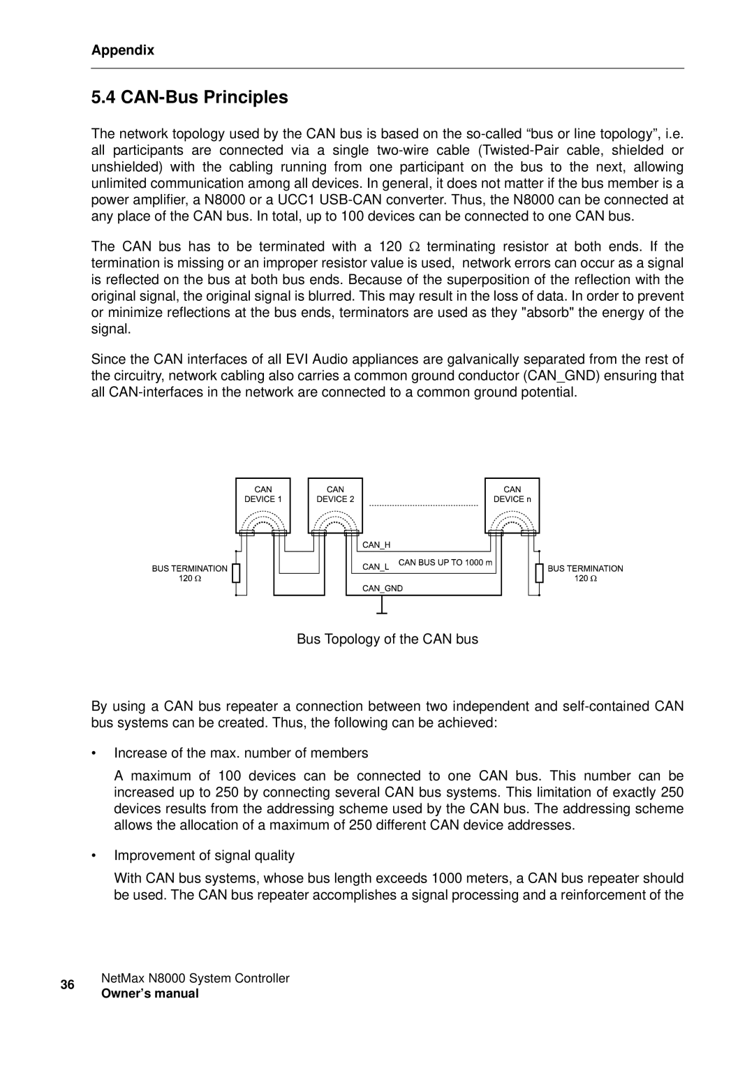 Electro-Voice NetMax N8000 owner manual CAN-Bus Principles 