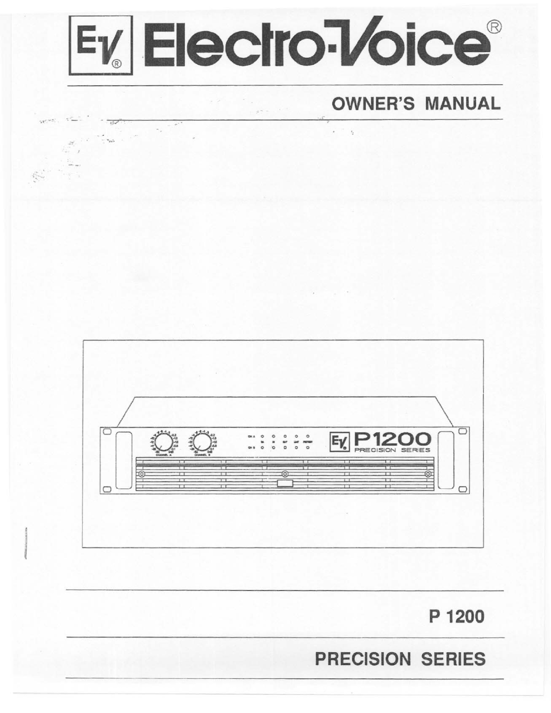 Electro-Voice P 1200 manual 