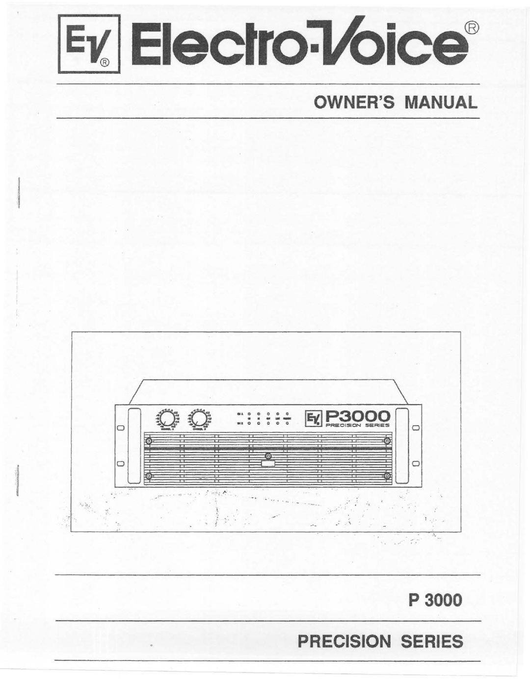 Electro-Voice P 3000 manual 