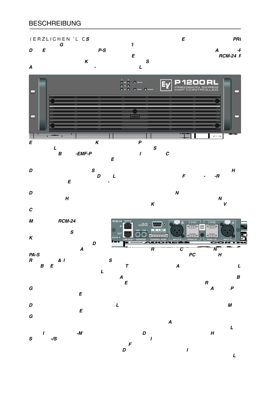 Electro-Voice P900RL, P1200RL owner manual Beschreibung 