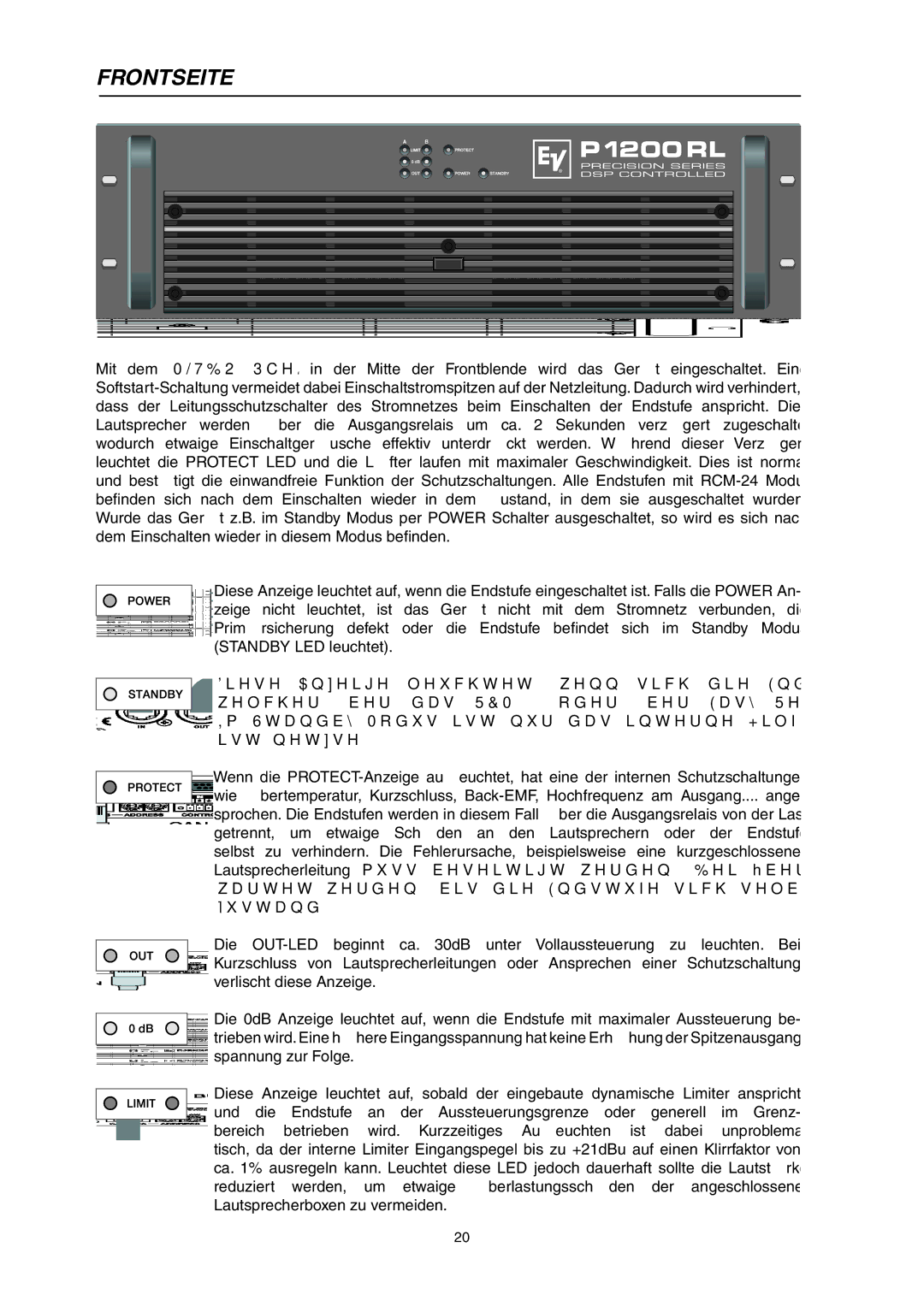 Electro-Voice P900RL, P1200RL owner manual Frontseite 