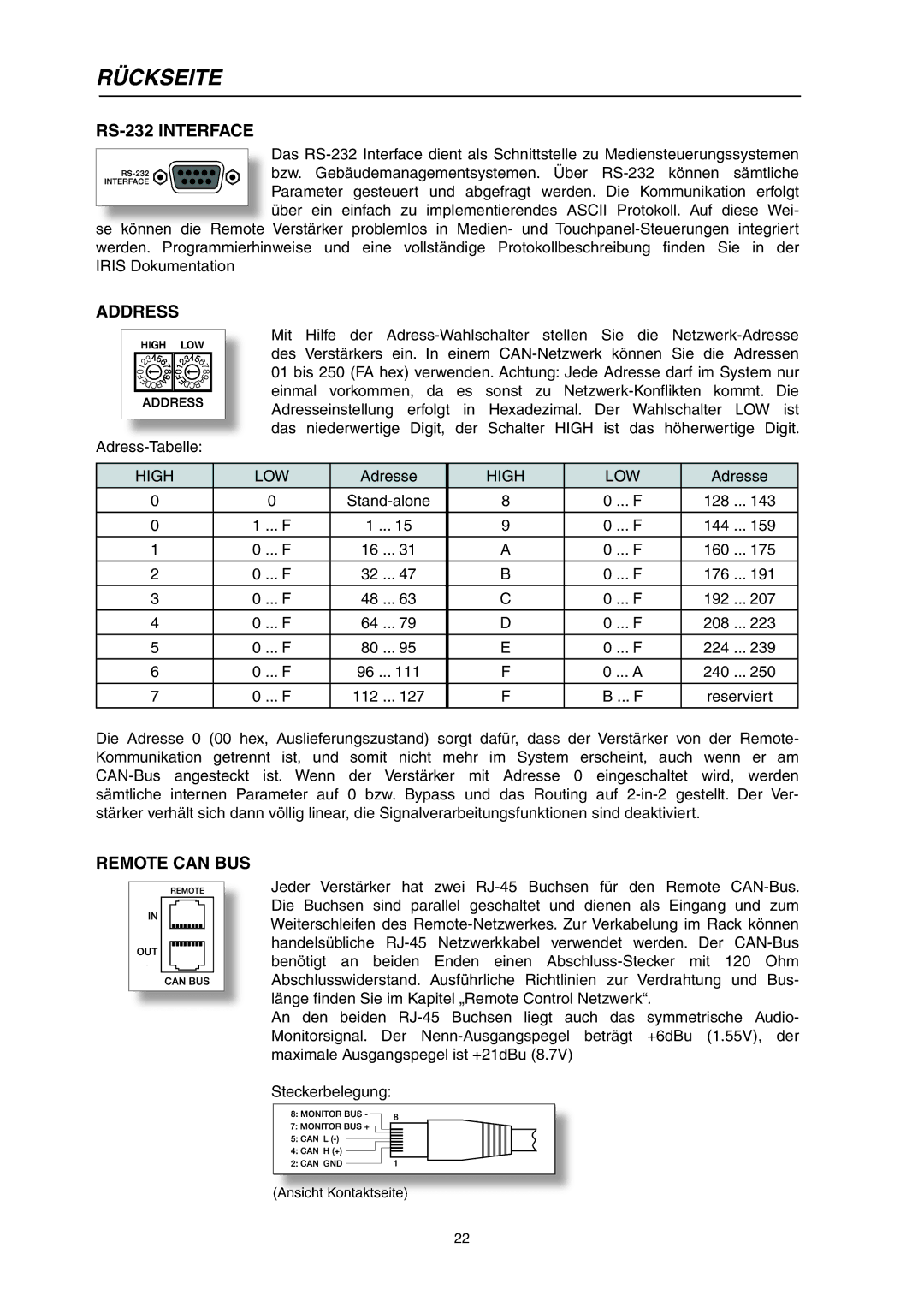 Electro-Voice P900RL, P1200RL owner manual Adresse 