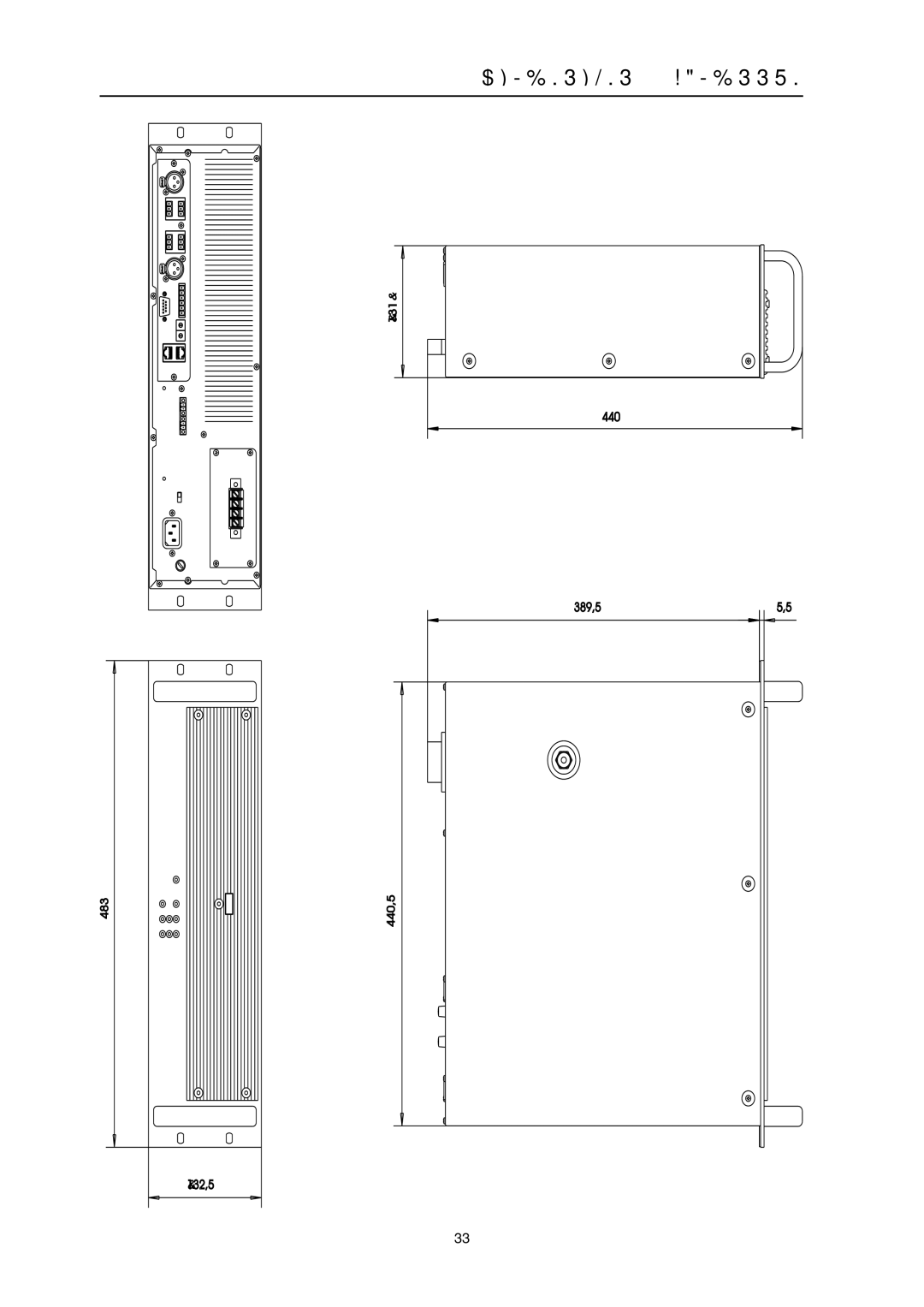 Electro-Voice P1200RL, P900RL owner manual Dimensions / Abmessungen, 483 440,5 132,5 