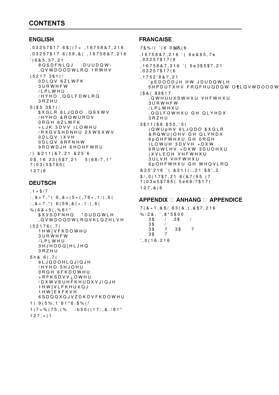 Electro-Voice PA1250T, PA2400T, PA2250T, PA4150L, PA2450L owner manual Contents 