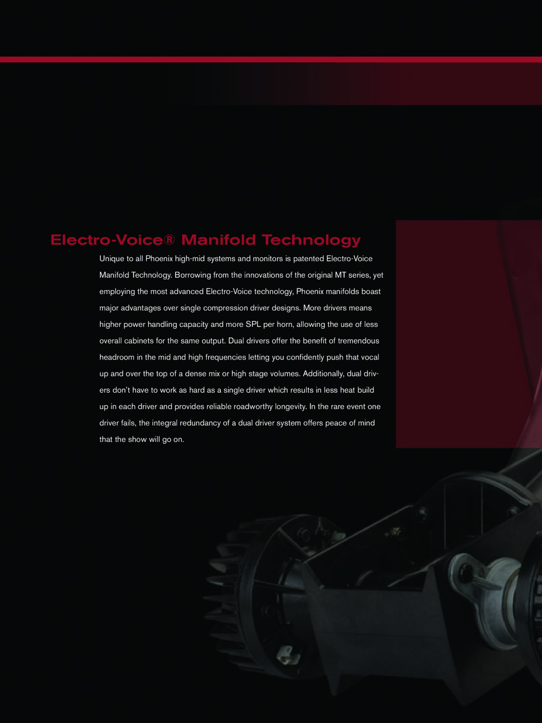 Electro-Voice Phoenix manual Electro-Voice Manifold Technology 