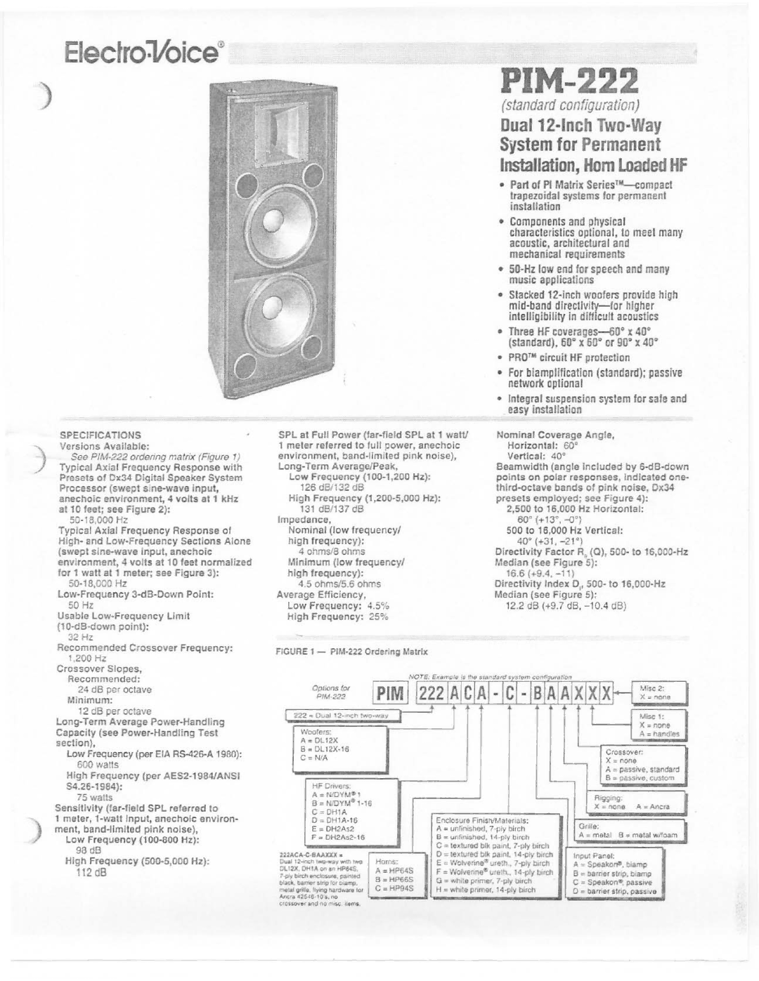 Electro-Voice PIM-222 manual 