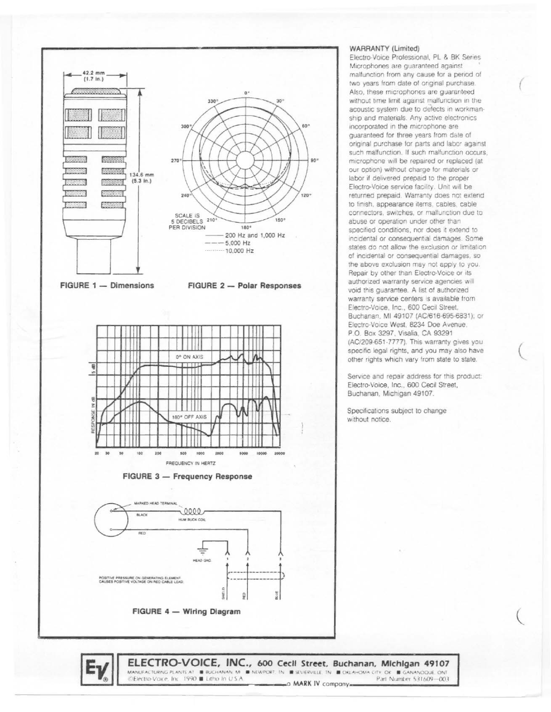 Electro-Voice PL10 manual 