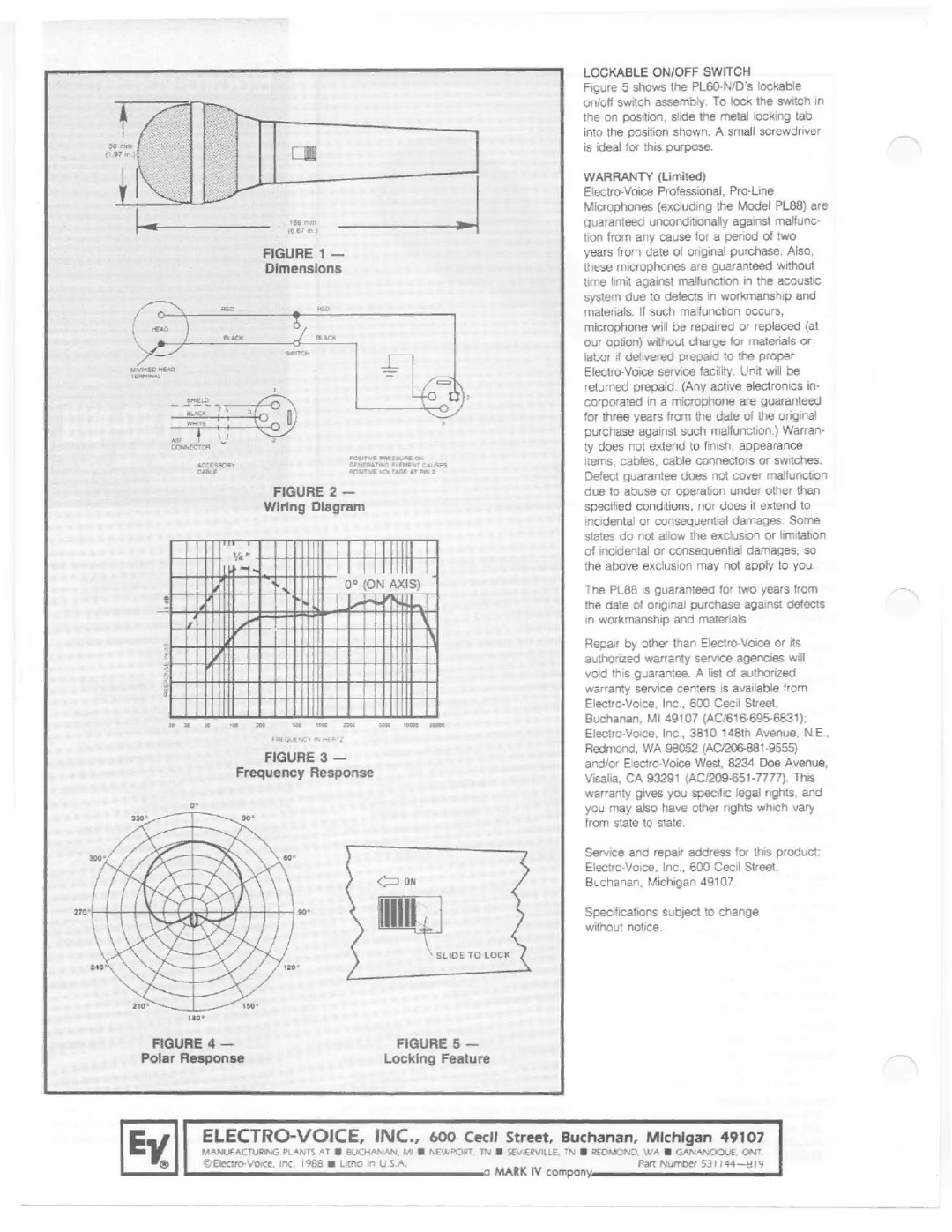 Electro-Voice PL60-N/D manual 