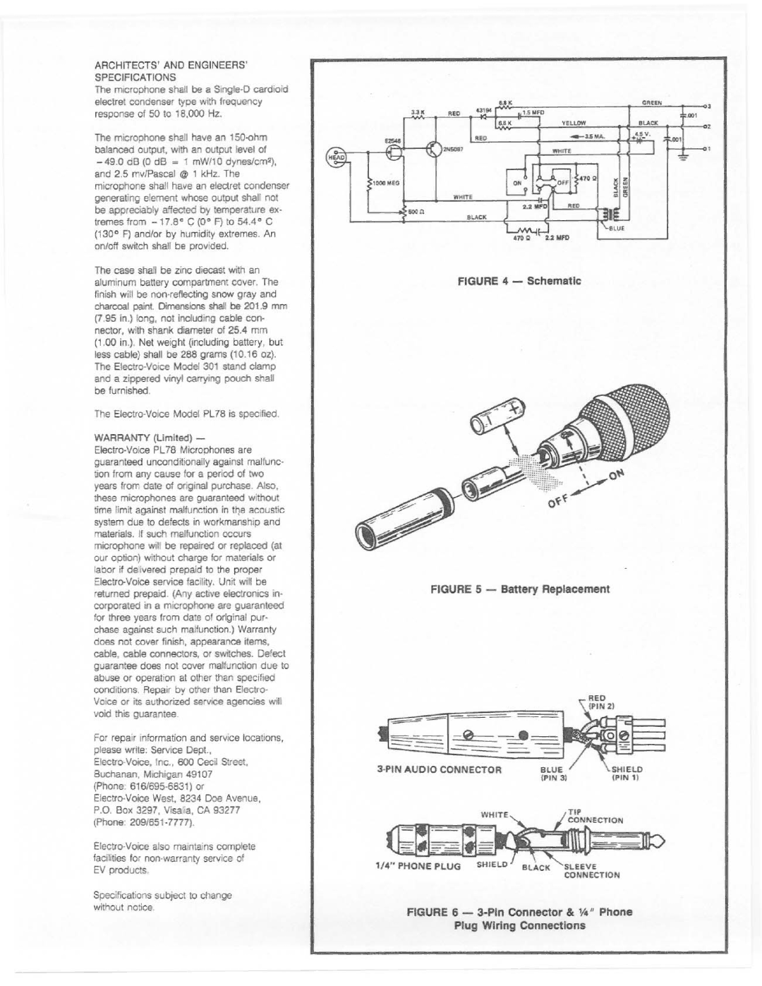 Electro-Voice PL78 manual 