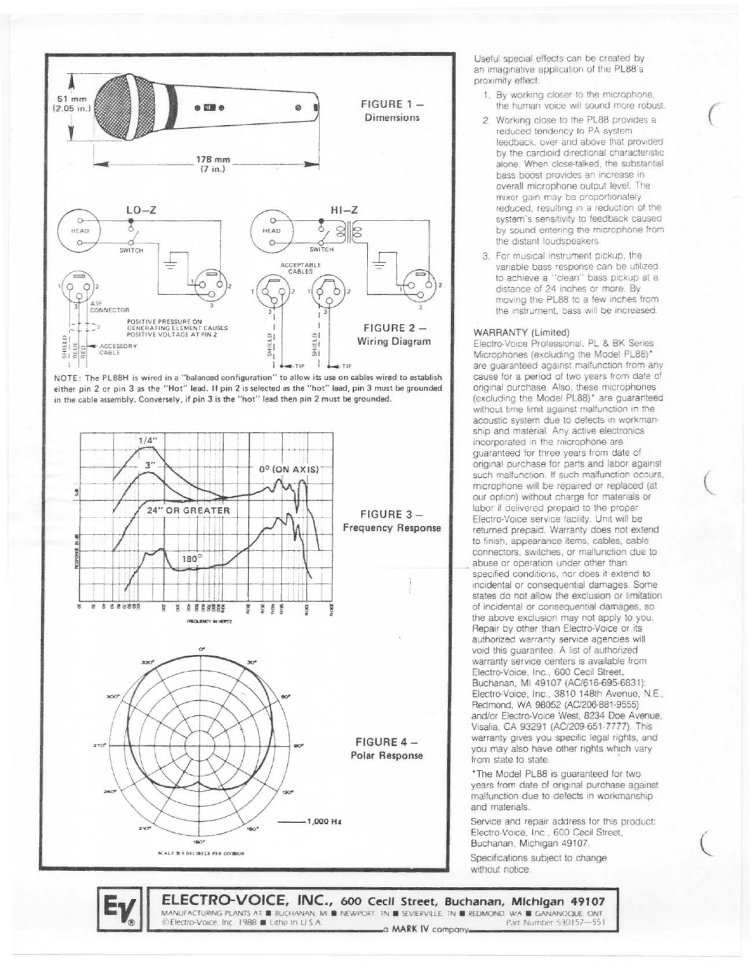 Electro-Voice PL88 manual 