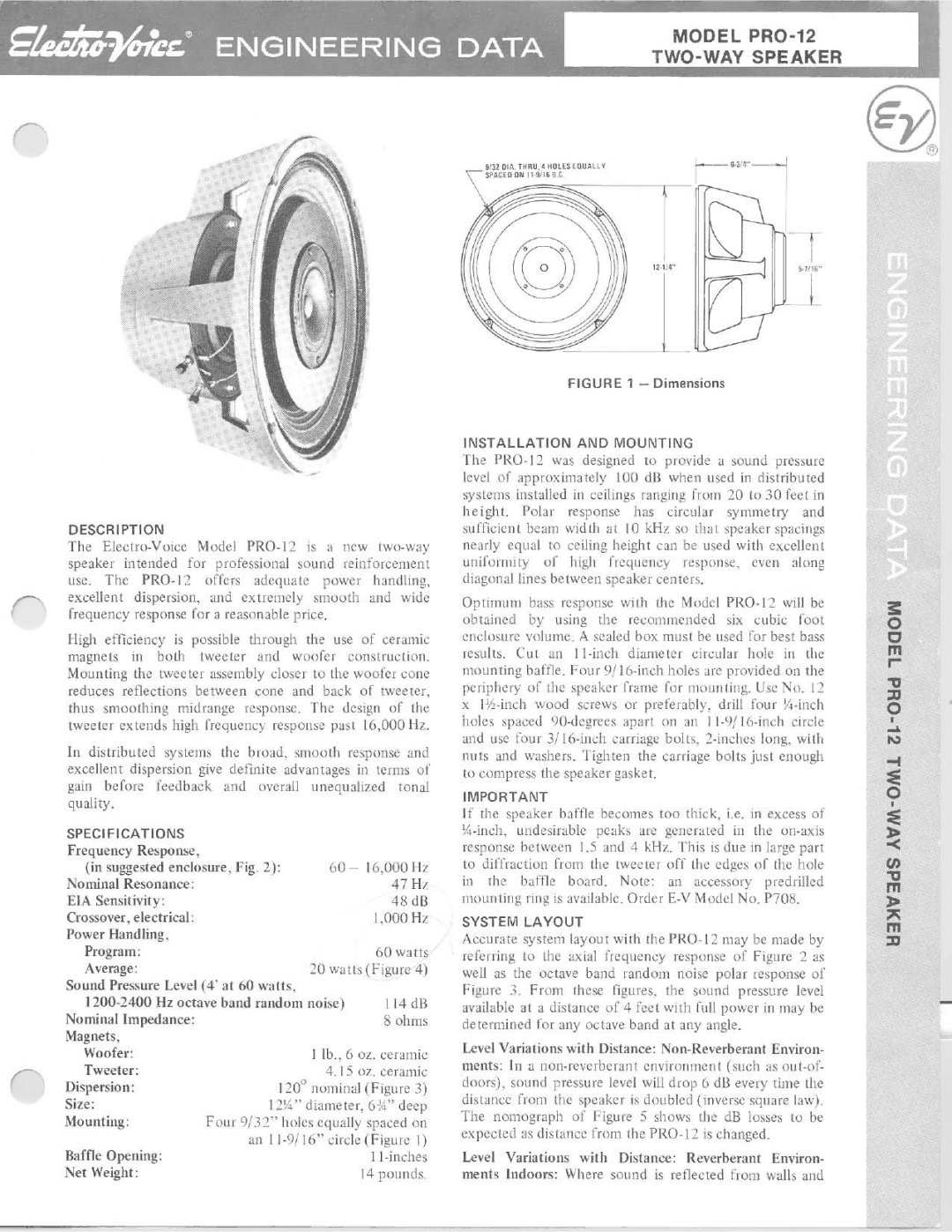 Electro-Voice PRO-12 manual 