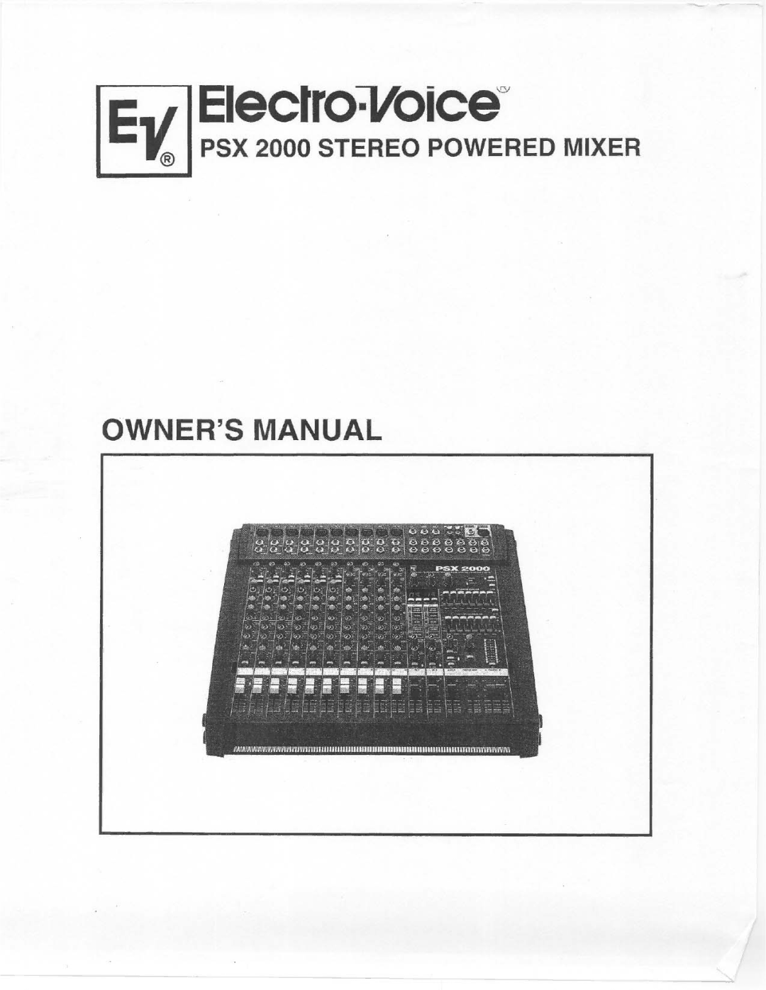 Electro-Voice PSX 2000 manual 