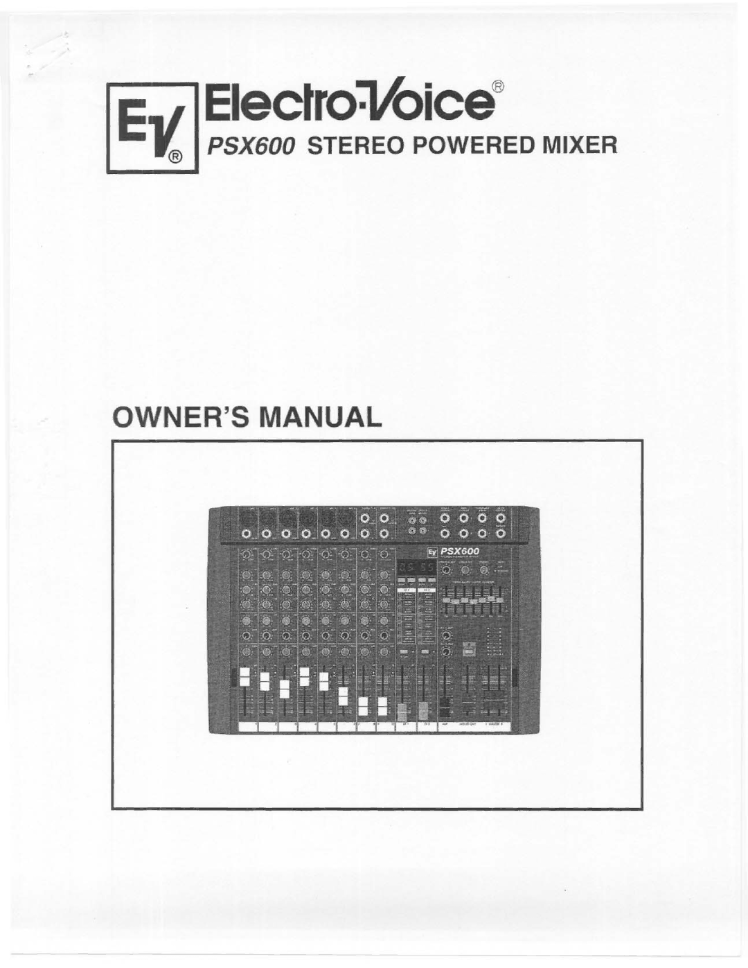 Electro-Voice PSX600 manual 