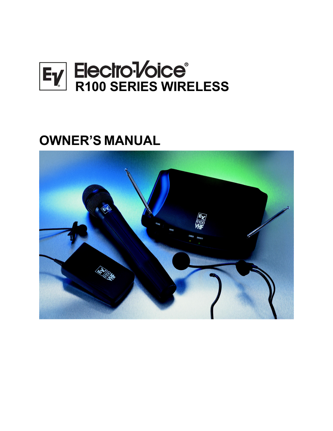 Electro-Voice r100 series manual R100 Series Wireless 