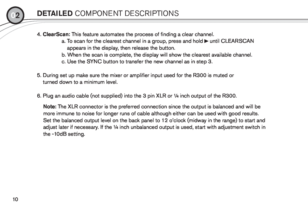 Electro-Voice R300 manual Detailed component descriptions 