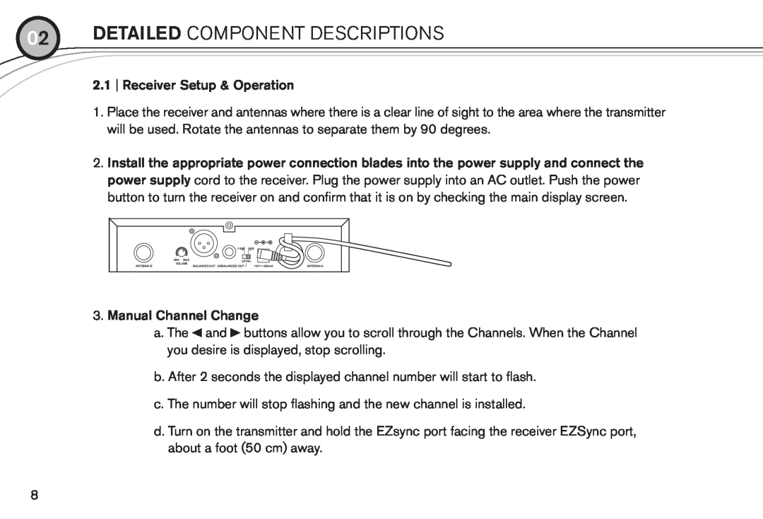 Electro-Voice R300 manual Detailed component descriptions, Receiver Setup & Operation 