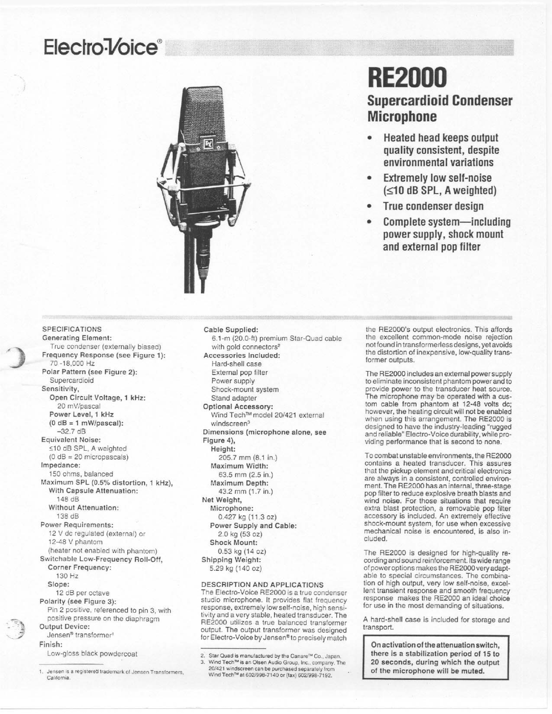 Electro-Voice RE2000 manual 