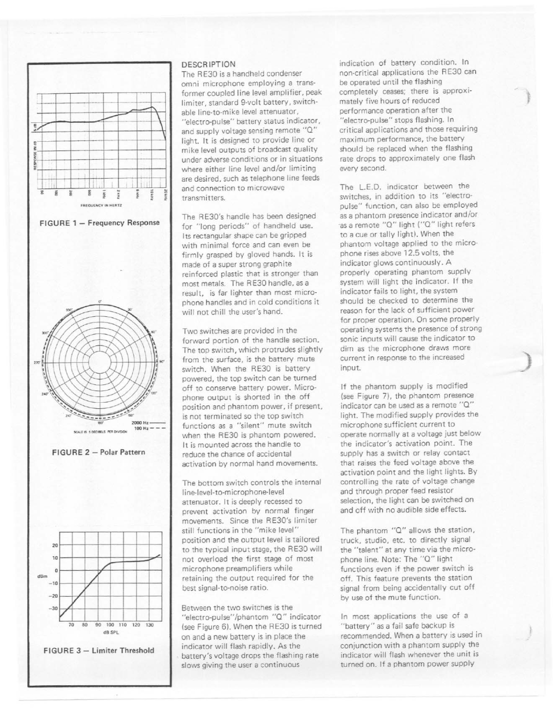 Electro-Voice RE30 manual 