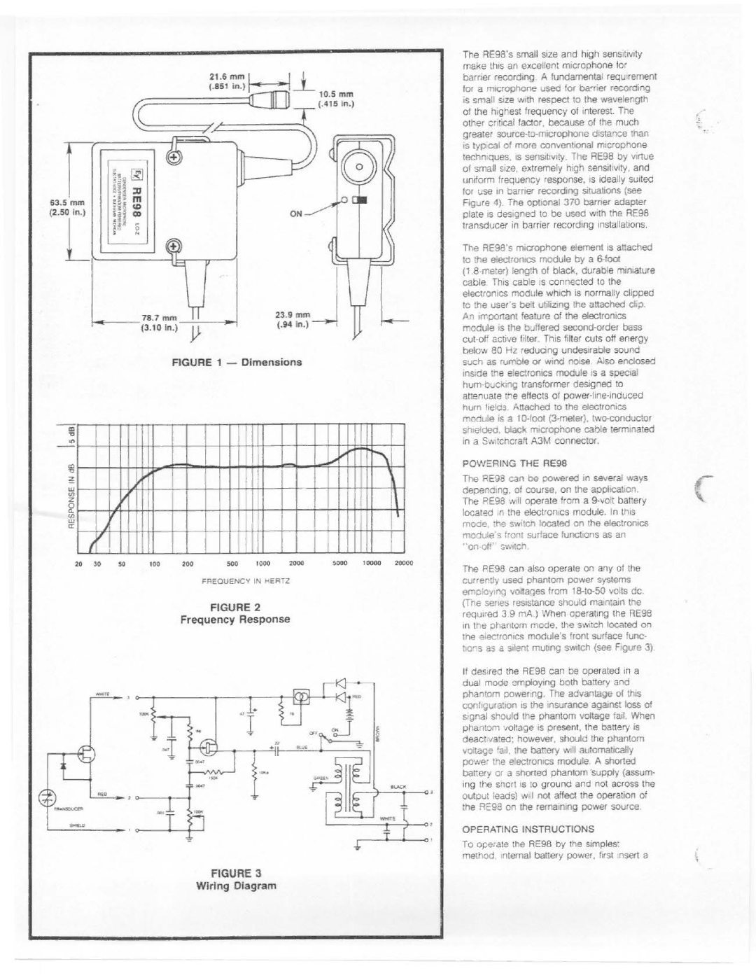 Electro-Voice RE98 manual 