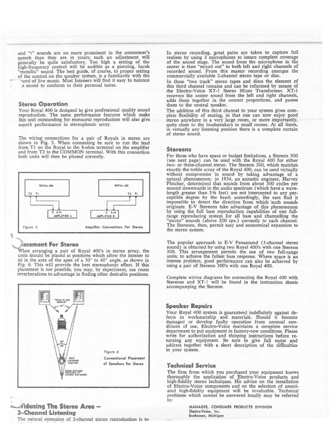 Electro-Voice Royal 400 manual 