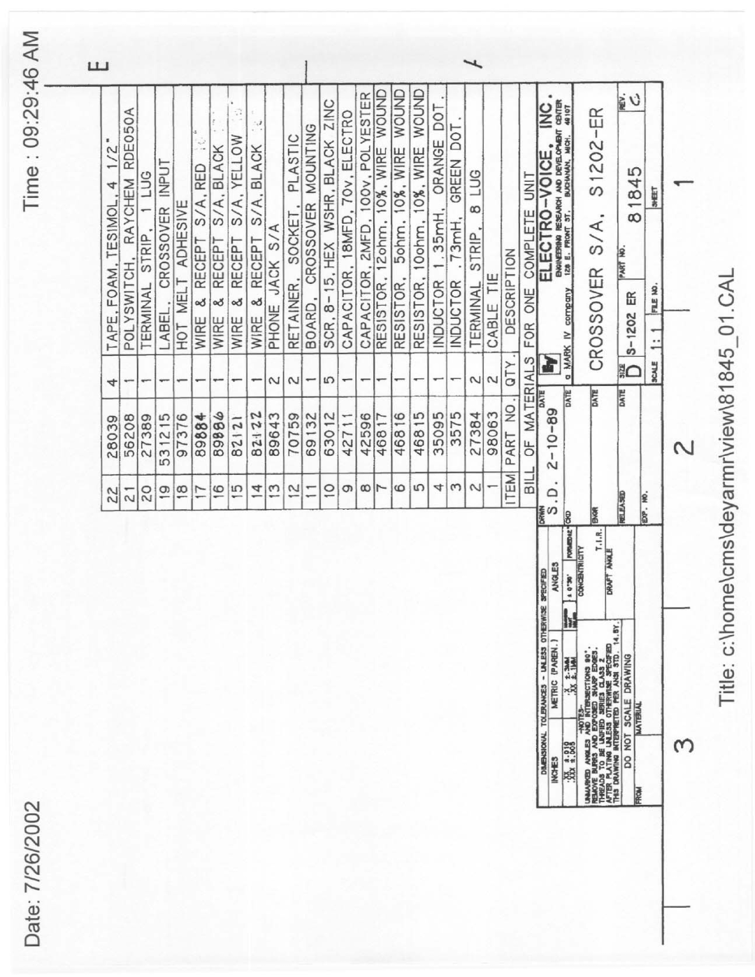 Electro-Voice S-1202ER manual 