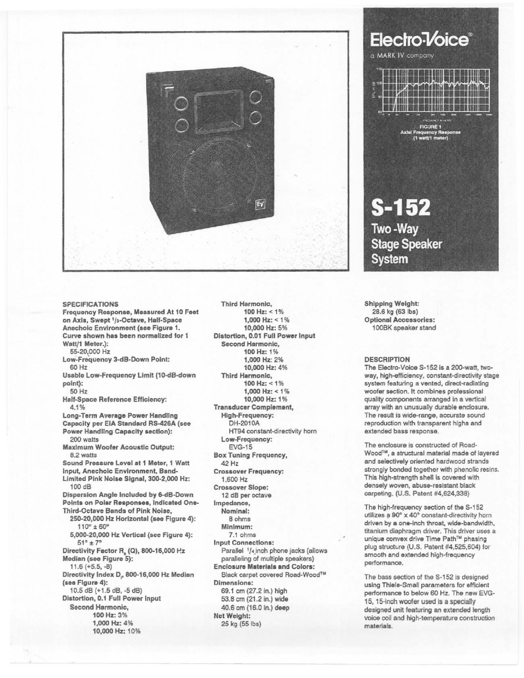 Electro-Voice S-152 manual 