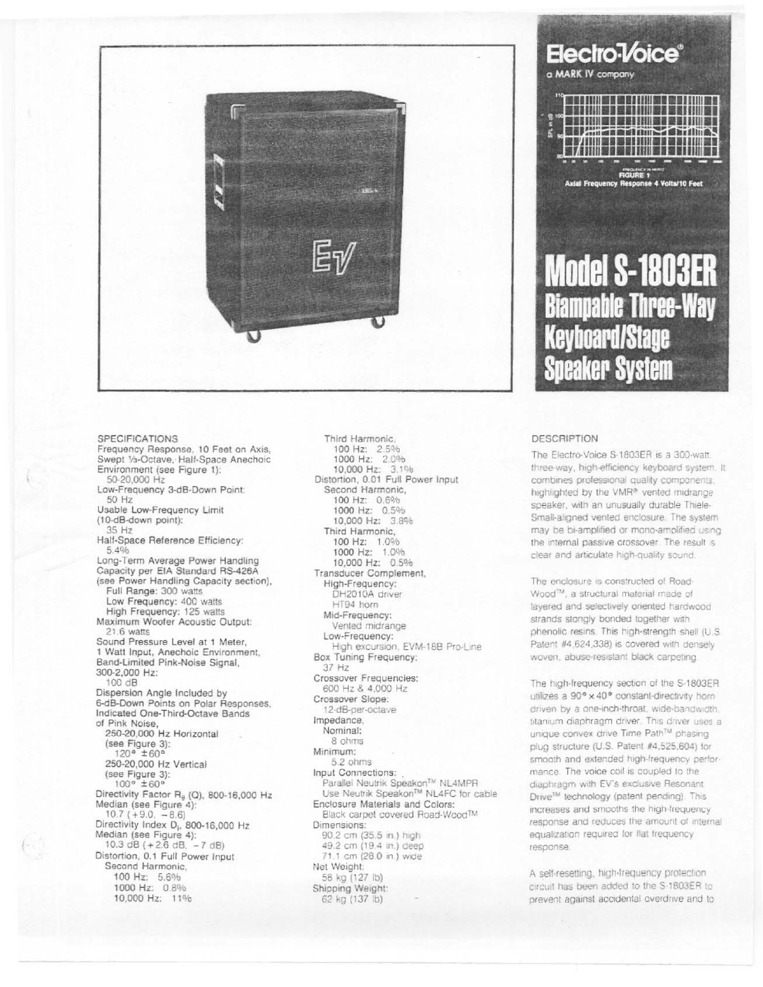 Electro-Voice S-1803ER manual 