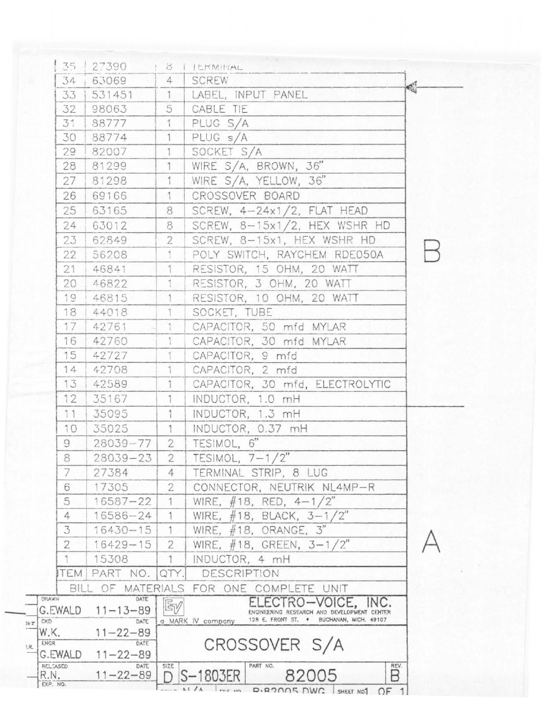 Electro-Voice S-1803ER manual 