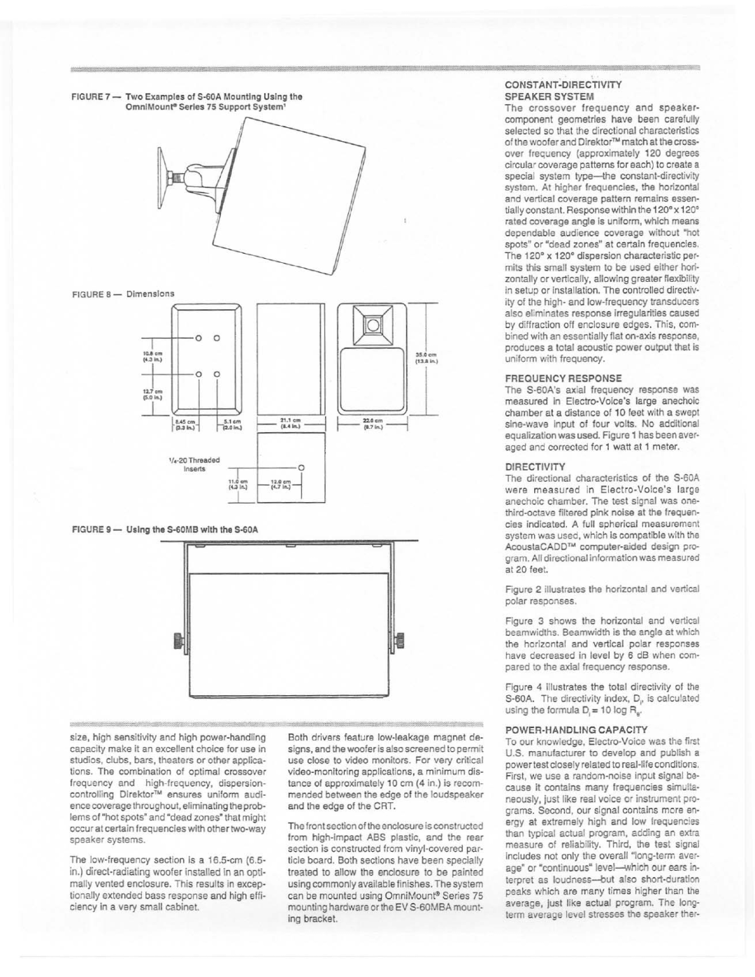 Electro-Voice S-60A manual 