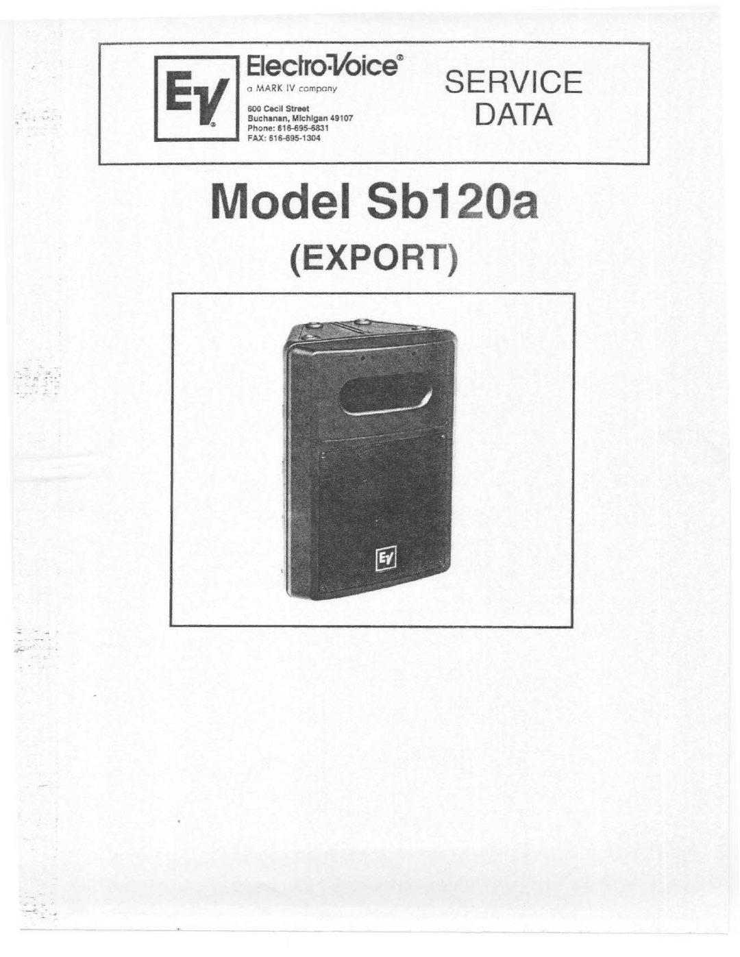 Electro-Voice Sb120a manual 