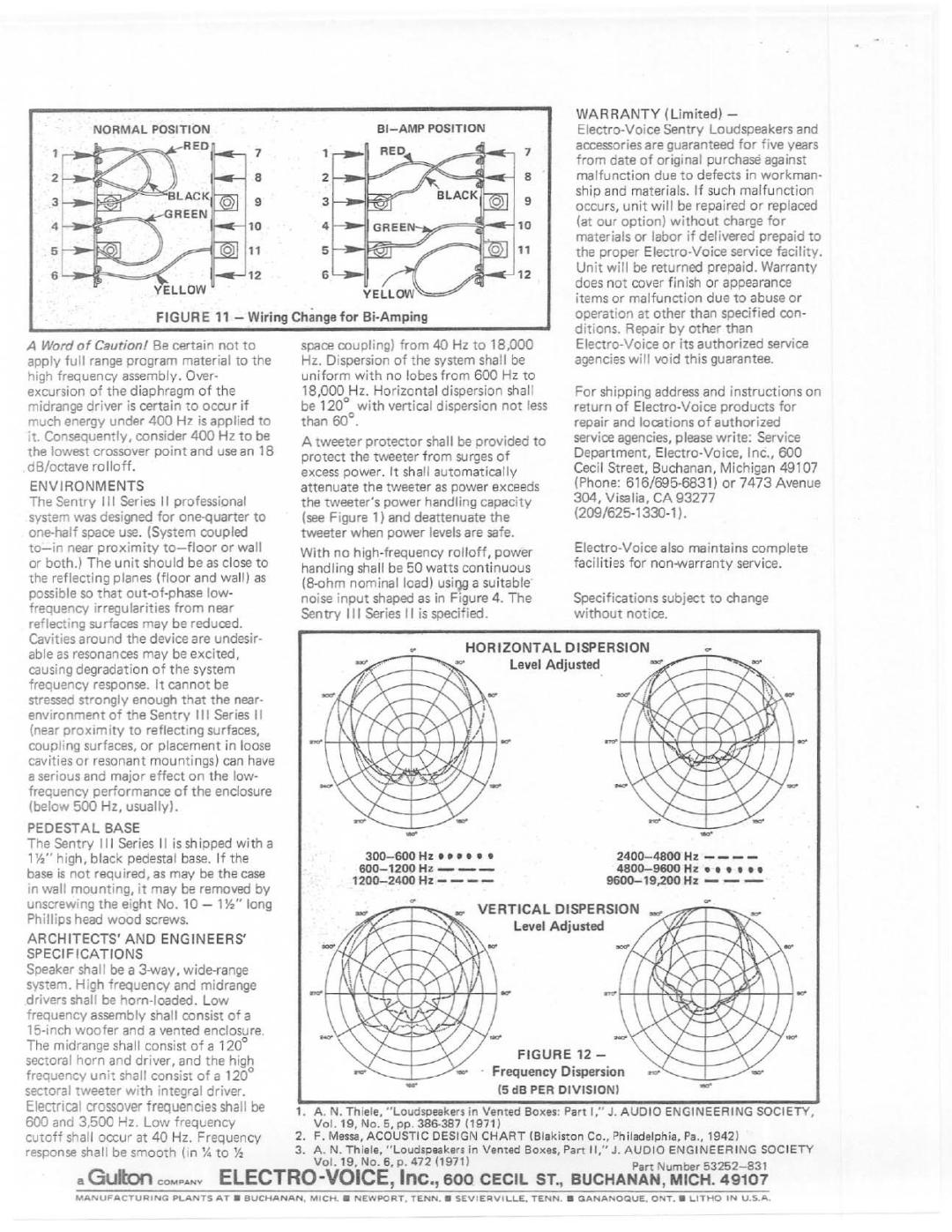 Electro-Voice Sentry III manual 