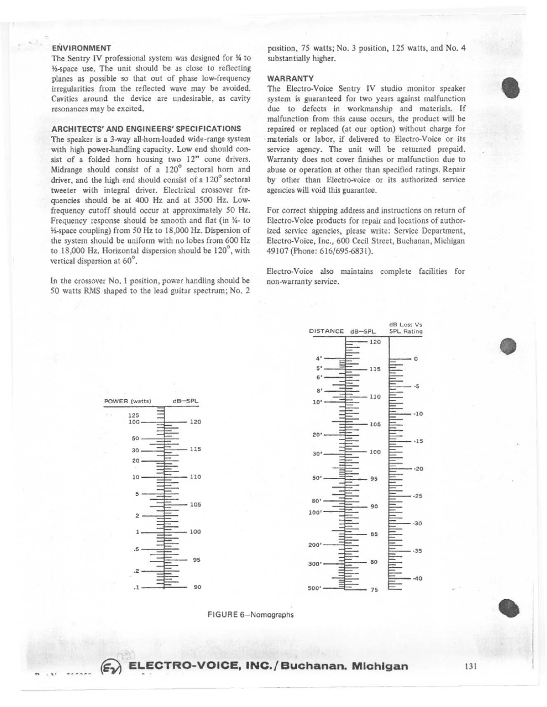 Electro-Voice SENTRY IV manual 