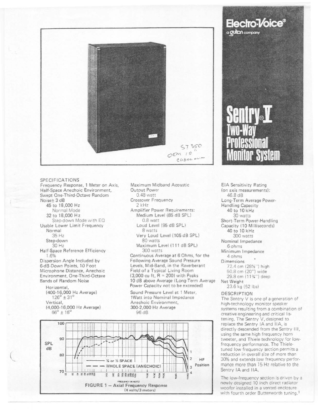 Electro-Voice Sentry V manual 