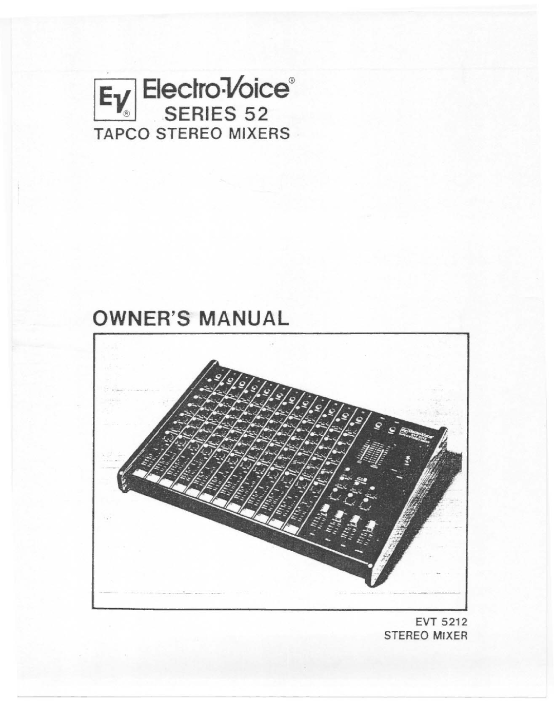 Electro-Voice Series 52 manual 